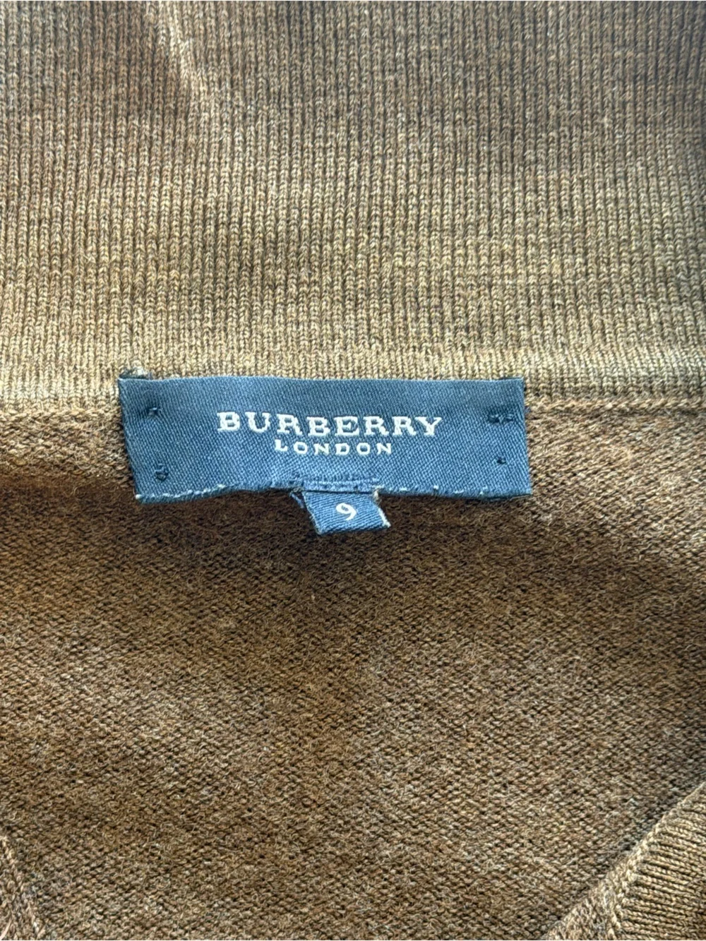 Vintage Burberry London Brown Wool Polo Sweater Men’s M